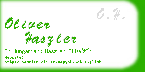 oliver haszler business card